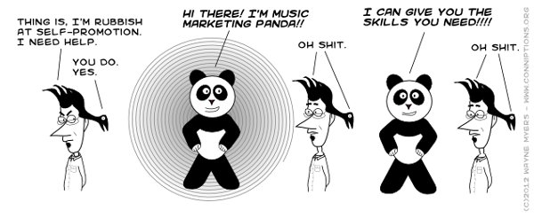 Those elbows are ridiculous. But this is Music Marketing Panda, not How To Draw Bear.